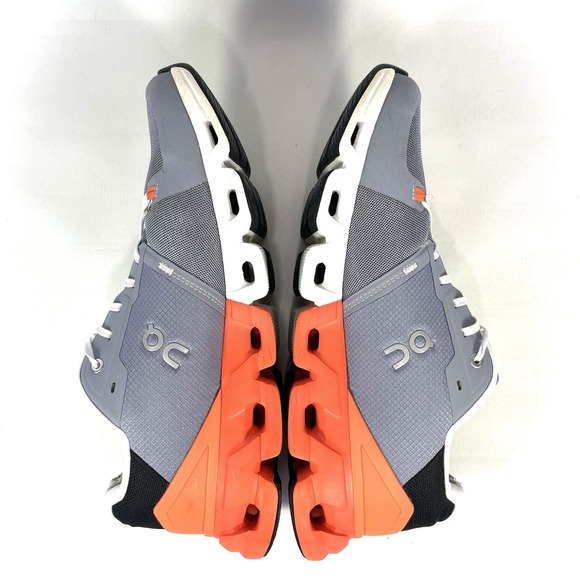 On Cloudflyer 4 Running Shoes Mens 12 Gray Orange Fossil Flame Road - Picture 6 of 11